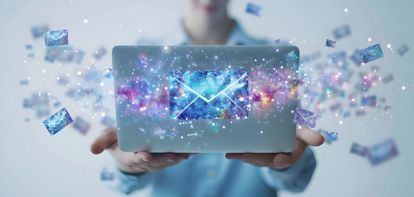 3d-flat-icon-person-holding-magic-laptop-with-floating-tech-icons-clean-background-it-service